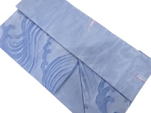  未使用品　紗　荒波模様織り出し　名古屋帯